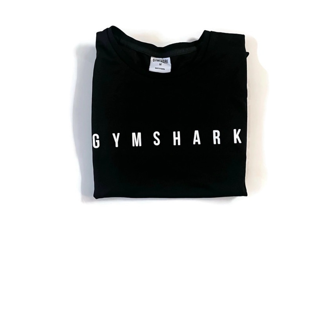 Gymshark Black and White Tank with White Logo Size Medium